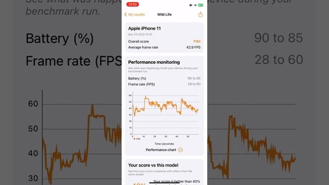 iPhone 11 Running 3DMark Wild Life Benchmark