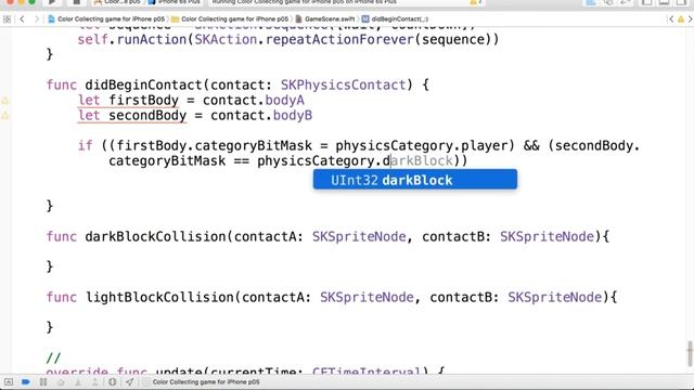 Construct 5 iPhone Diversions with Xcode 8 and Quick 3 (9  Adding in the physics part 1)