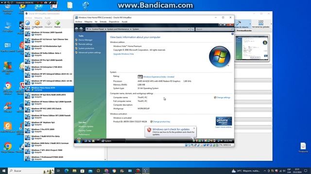 Windows Vista Home Premium RTM Sp0 2006 Build 6000 en virtual machine parte 1