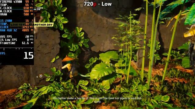 AMD FirePro V3900 | Biomutant | i5 2400 | 720p, low