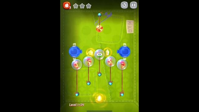Cut The Rope Remastered | Part 6 Evans Home Levels 1-21 to 1-24 + Bonus 1C | 100% All Stars