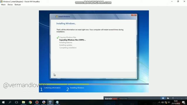 Tutorial instalasi Windows 7, 64-bit menggunakan virtual box.
