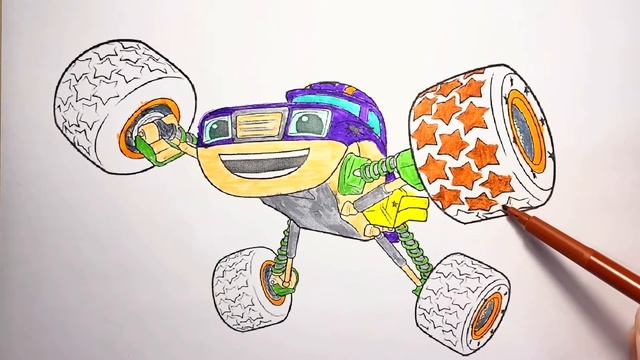 Вспыш и чудо-машинки, Смельчак, рисунки для детей. Coloring pages for children.
