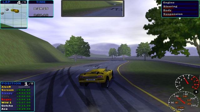 Need for Speed: High Stakes(1999) на Windows 11 в FullHD. Прохождение турнира #1