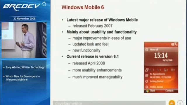 What's New for Developers in Windows Mobile 6 – Tony Whitter  clip2