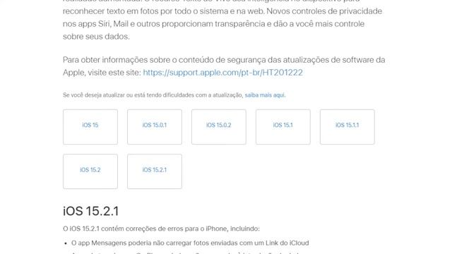 IOS 15.2.1 o que Mudou