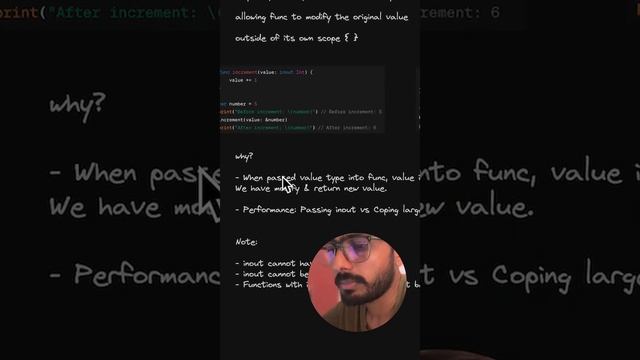 why use inout ?? #inout  #swift #ios