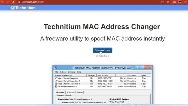 Change MAC address easily in 2 minutes