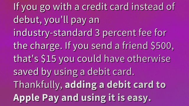 Should I use a credit card or debit card for Apple Pay?