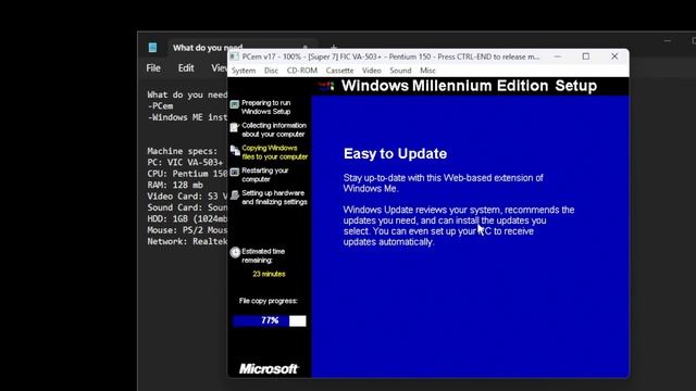 A Showcase of the Windows ME Installation Process - The Worst OS Ever? | PCem Version 17 Tutorial