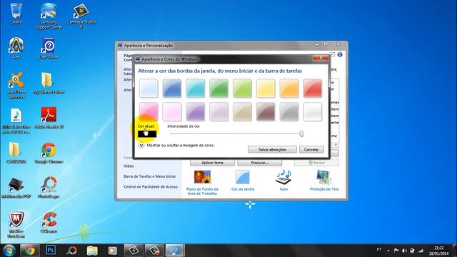Como mudar a cor da barra do windows 7 Starter e Home Basic