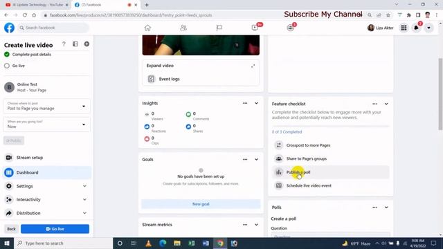 How To Live Stream On Advanced Facebook Page Using Webcam From PC/Laptop - Bangla