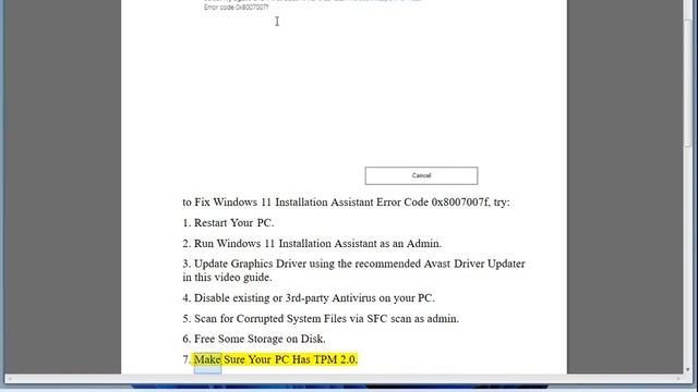 Fix Windows 11 Installation Assistant Error Code 0x8007007f