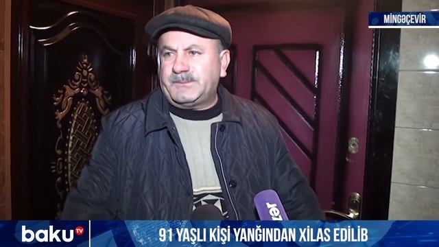 91 yaşlı kişi yanğından xilas edilib