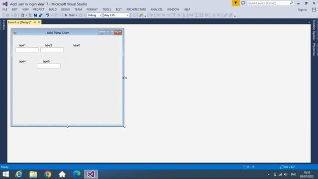 Design Add User and password  View  in C# step Visual Studio 2022 | visual studio cording  (Part 1)