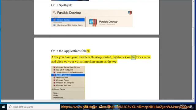 Run/start virtual machine in Parallels Desktop