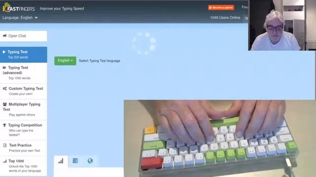 Random typing practice at 10FastFingers, see what's my speed now