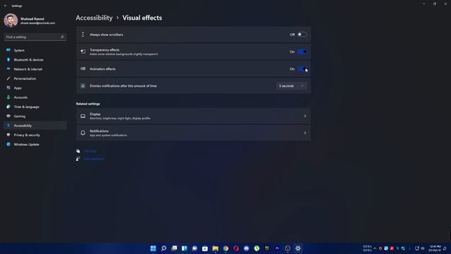 How to Enable or Disable Visual Effects in Windows 11