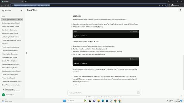 how to update python on windows using cmd