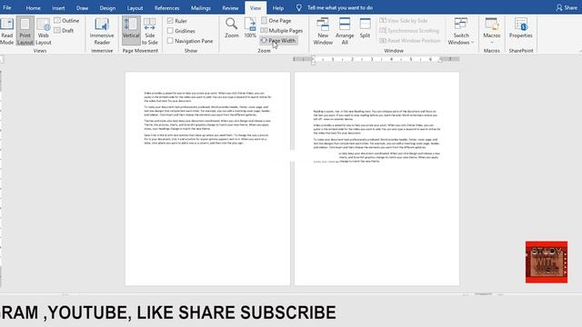 #lesson -26 View Menu|Multiple pages|New Window|Split|Switch#microsoftoffice#urdu #hindi #tutorial