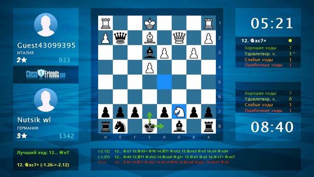 Chess Game Analysis: Guest43099395 - Nutsik wl : 0-1 (By ChessFriends.com)
