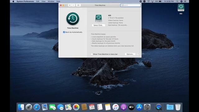How to perform a backup using Time Machine