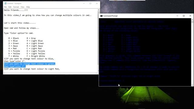 Change multiple colours in cmd.Good tricks for your windows pc.