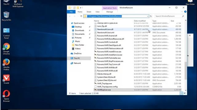 Uninstall WinAntiRansom on Windows 10 Creators Update