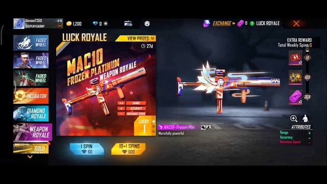 Next Weapon Royale MAC10 || New weapon royale || Free Fire Tonight Update 🤗🤗