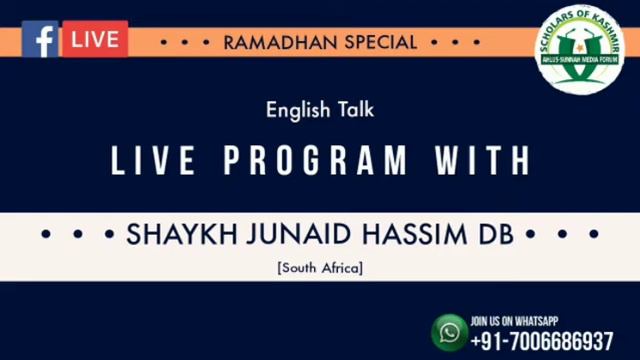 Live Talk With Shaykh Junaid Hassim Sb