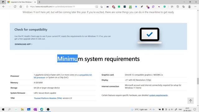 Windows 11 - PC Compatibility Check