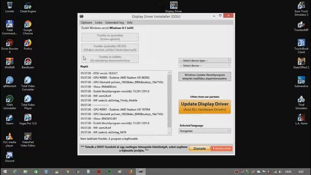 Pc Suli DDU Display Driver Uninstaller Biztonságos videó és audio illesztőprogram eltávolítás