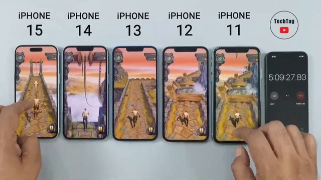 iPhone 15 Battery Test vs 14 vs 13 vs 12 vs 11 iOS 17 BATTERY TEST