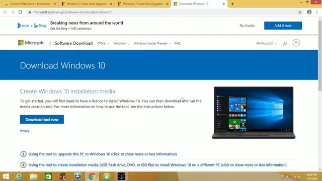 Update  Windows 7 to 10 Officially