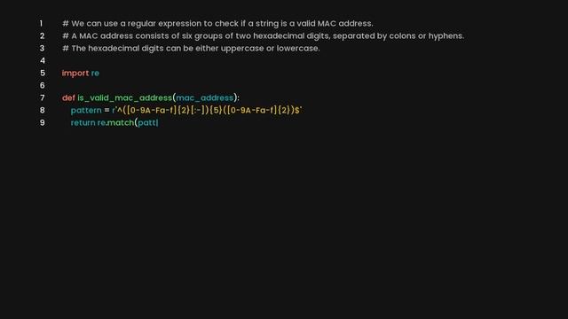 Check if a string is a valid mac address