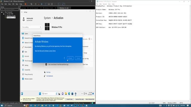 Activating a windows virtual machine with the host’s product key