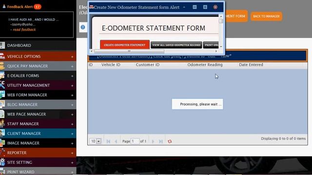 Odometer Disclaimer Generating Form  - Simalk auto manager