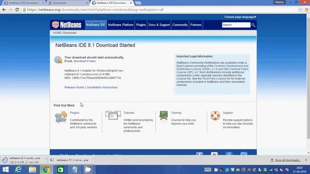 how to install netbeans latest version from internet