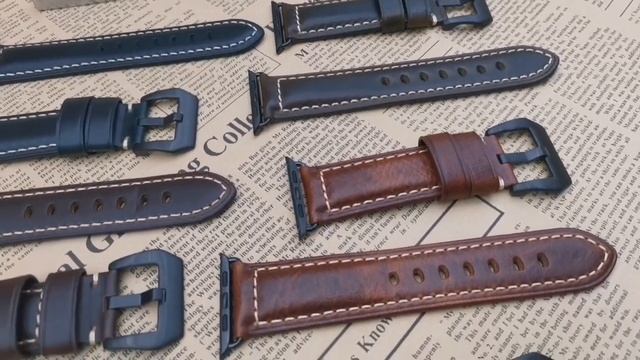 Vintage Style Leather Replacement Watch Strap for Apple iWatch 38mm