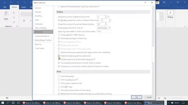 How To Enable Hardware Graphics Acceleration In Microsoft Word