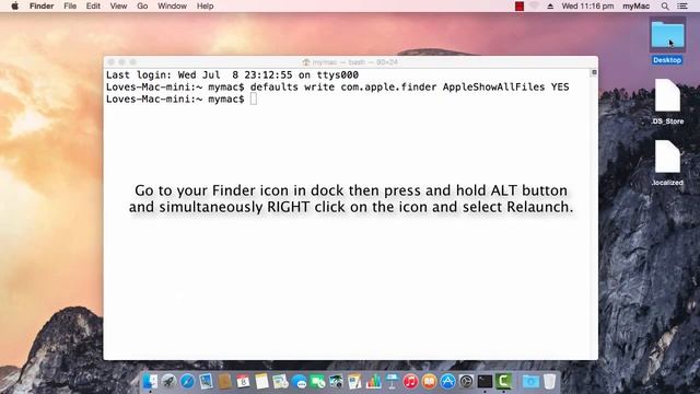 How to show hidden files in MAC OS.