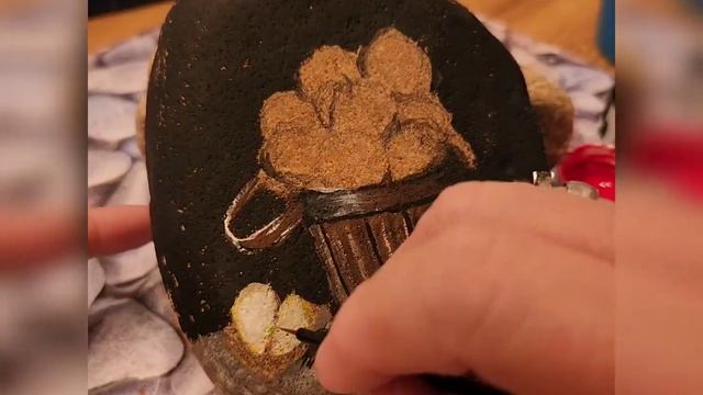 Apples in a Basket Acrylic Rock Painting  Music: Alive Musician: @iksonmusic
