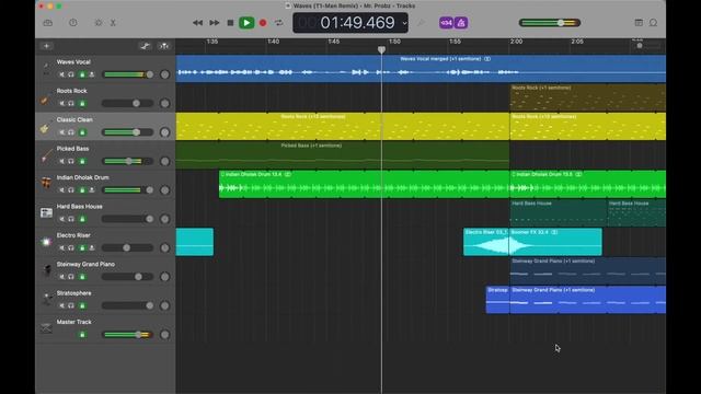 Waves (T1-Man Remix) - Mr. Probz in Garageband
