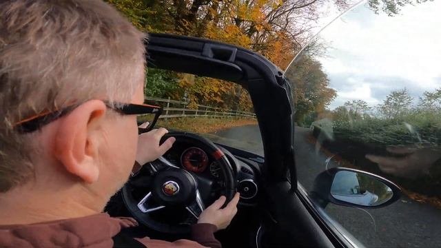 Driving Abarth 124 Spider With GoPro Camera Attached To The Driver's Window