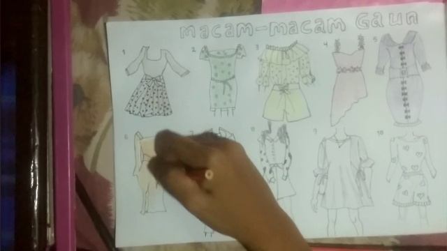 Cara menggambar||macam-macam Gaun wanita|Desain Busana wanita