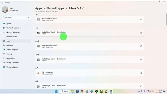 Windows 11 Home : How to set Default App to open  mpeg Files