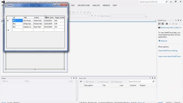 Lesson 87   Database Programming   DataTable and DataGridView