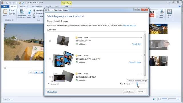 Importing photos and videos from GoPro in Windows Movie Maker