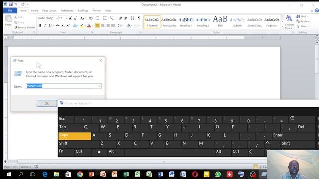 HOW TO RUN MS WORD IN MICROSOFT WINDOWS