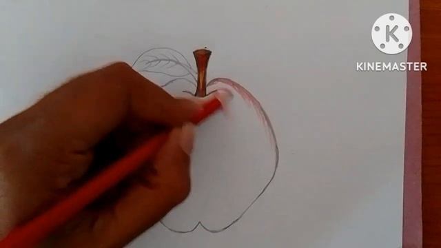 How to draw and color an apple easily